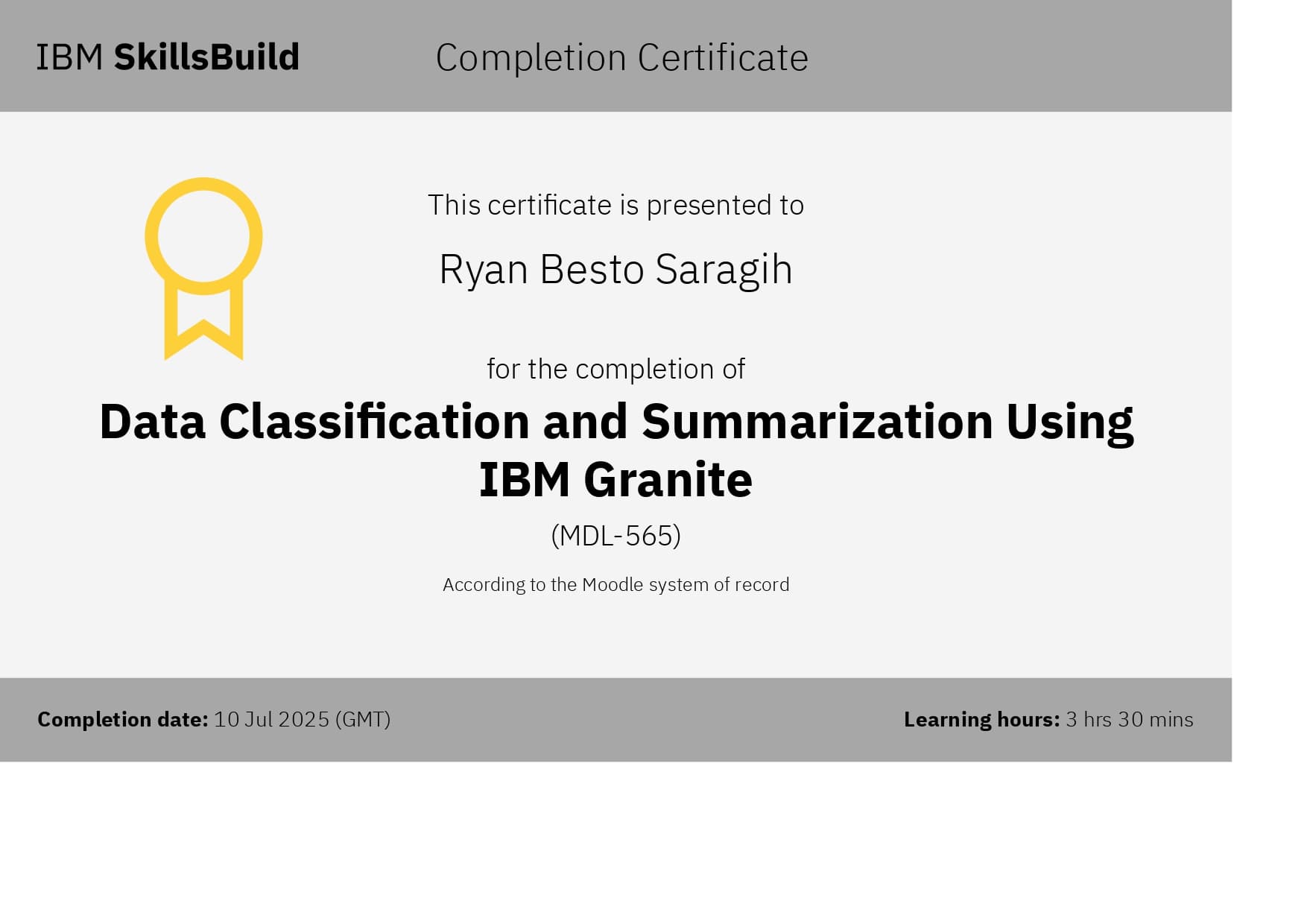 Data Classification with IBM Granite